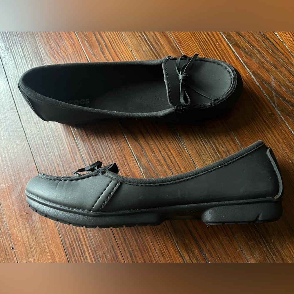 CROCS Wrap Colorlite Ballet  Black Flats